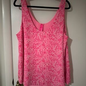 Lilly Pulitzer Vibrant Pink Patterned Blouse